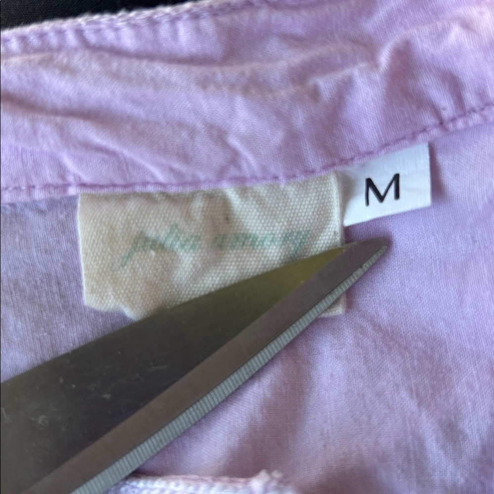 Julia Amory Palm Beach Gin Dress Belted Cotton Pink Lavender Embroidered Size M - Picture 8 of 11